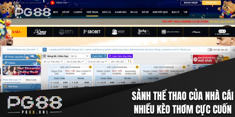 Sảnh thể thao của nhà cái nhiều kèo thơm cực cuốn